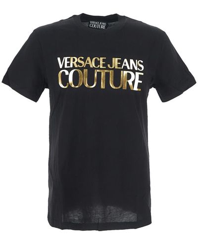 Versace Jeans Couture Metallised Logo Print T-shirt - Black