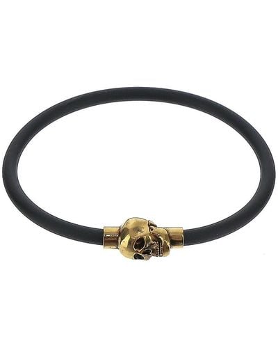 Alexander McQueen Skull Rubber Bracelet - Black