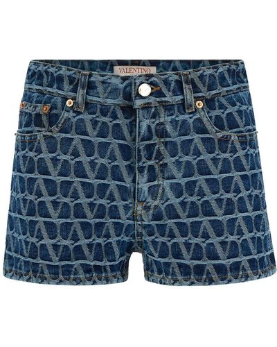 Valentino Cotton Shorts - Blue