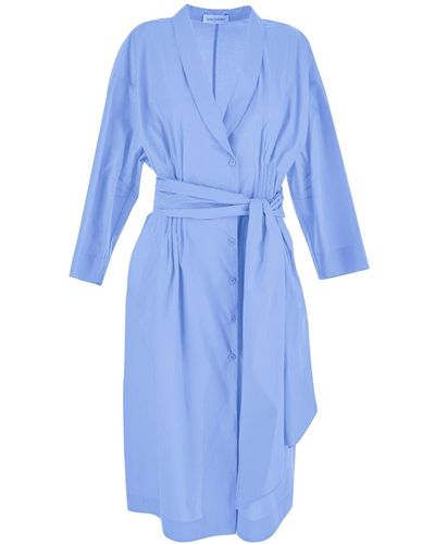 Gentry Portofino Midi Dress With Belt - Blue