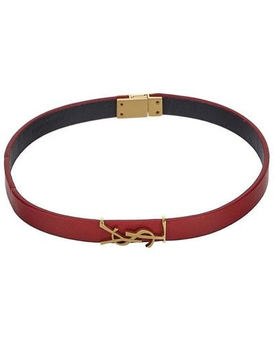 Saint Laurent Double Wrap Bracelet - Red