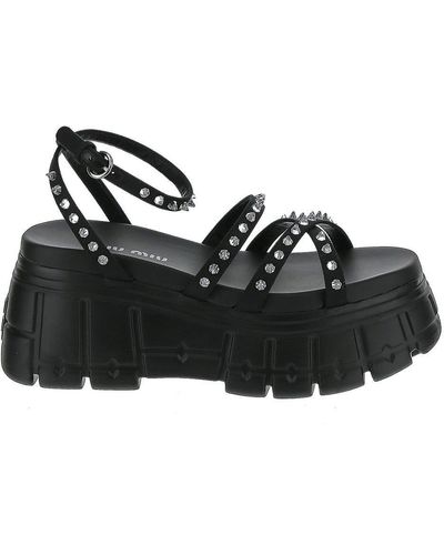 Miu Miu Gabardine Sandals - Black
