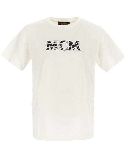 MCM Striped Logo T-shirt - White