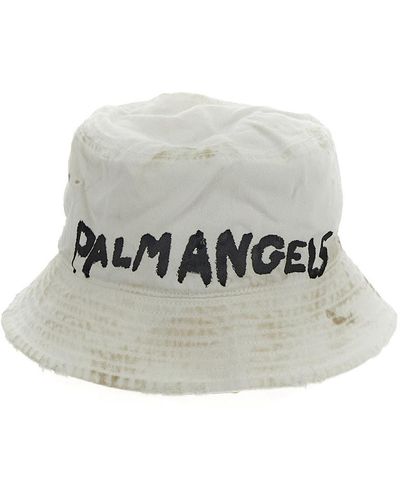 Palm Angels Seasonal Logo Bucket Hat - White