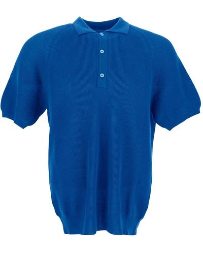 Laneus Knit Polo Shirt - Blue