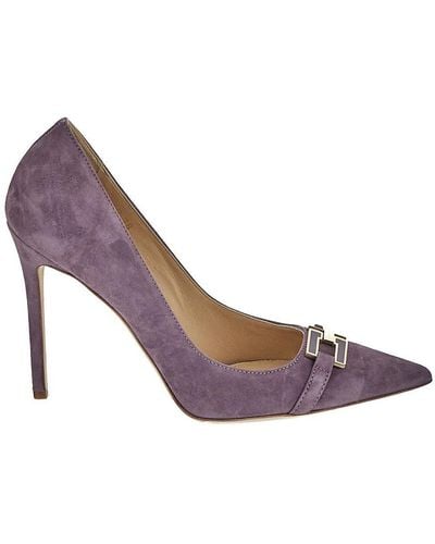 Elisabetta Franchi Enamelled Logo Court Shoes - Purple