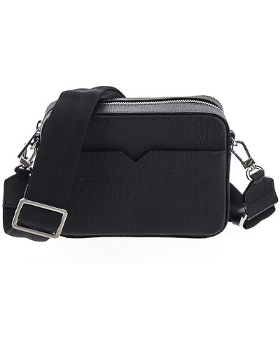 Valextra Reporter V-line Mini Bag - Black