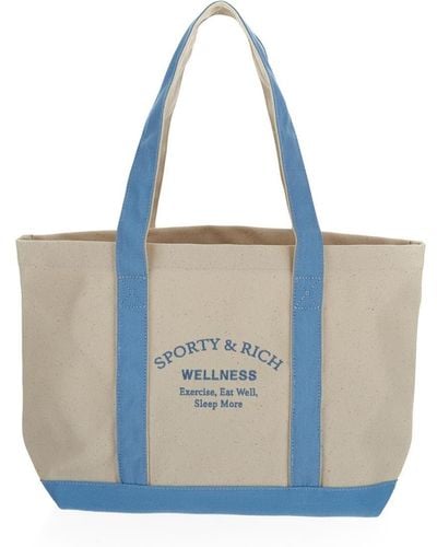 Sporty & Rich Logo Totes Bag - Blue