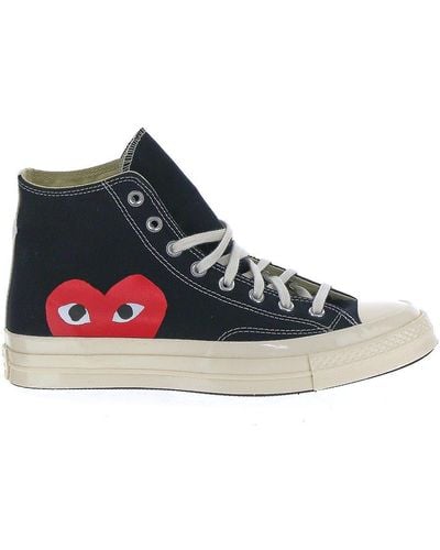 COMME DES GARÇONS PLAY Graphic Print High Sneakers - White