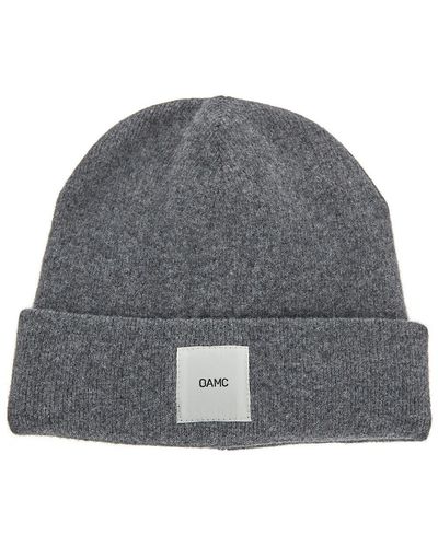 OAMC Logo Patch Beanie Hat - Gray