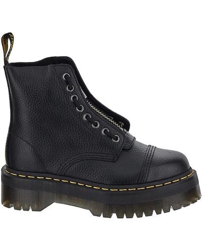 Dr. Martens Sinclair Tonal-stitched Zip-up Leather Ankle Boots - Black