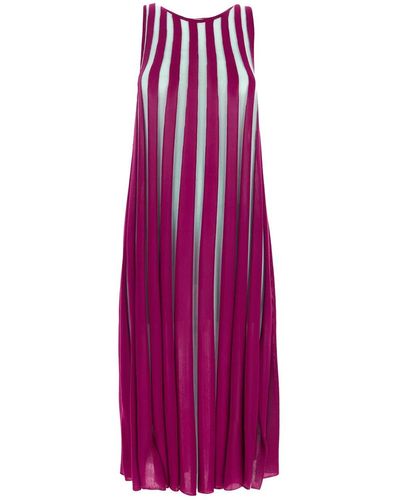 Drumohr Knit Stripes Dress - Purple