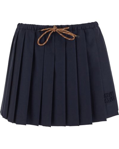 Miu Miu Wool Mini Skirt - Blue