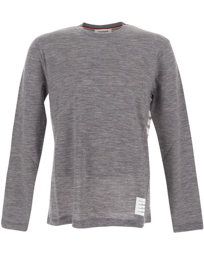 Thom Browne Long Sleeves T-shirt - Gray