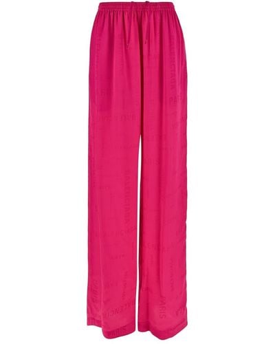 Balenciaga Silk Trousers - Pink