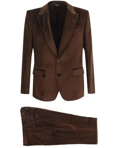 Dolce & Gabbana Velvet Suit - Brown