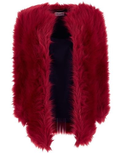 Saint Laurent Eco Fur Coat - Pink
