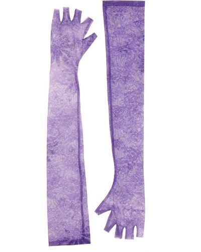 Collina Strada Floral Lilac Gloves - Purple