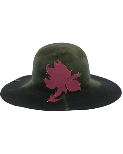 Borsalino Black Hat - Green
