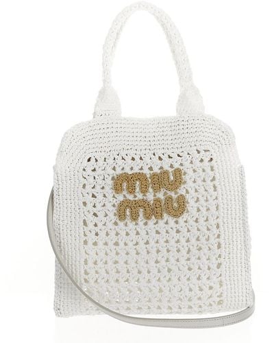 Miu Miu Logo Handbag - White