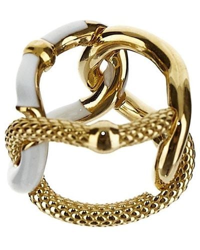 Bottega Veneta Intreccio Chain Ring - Metallic