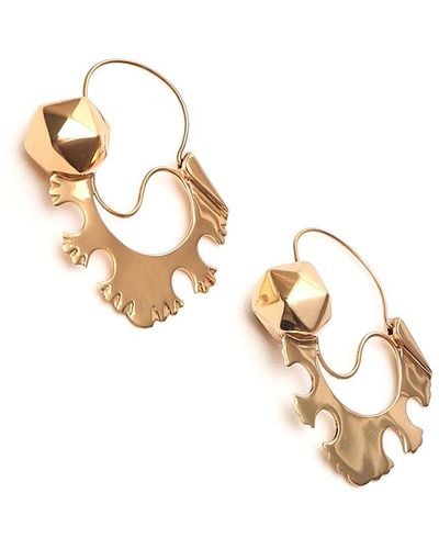 Patou Small Brass Hoop Earrings - Metallic