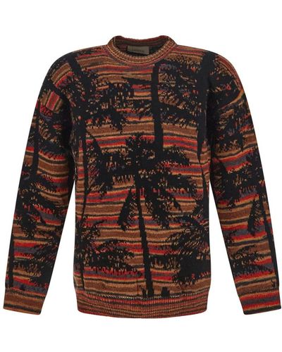 Laneus Palm Tree Sweater - Brown