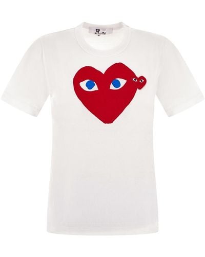 COMME DES GARÇONS PLAY Red Heart T-shirt - White