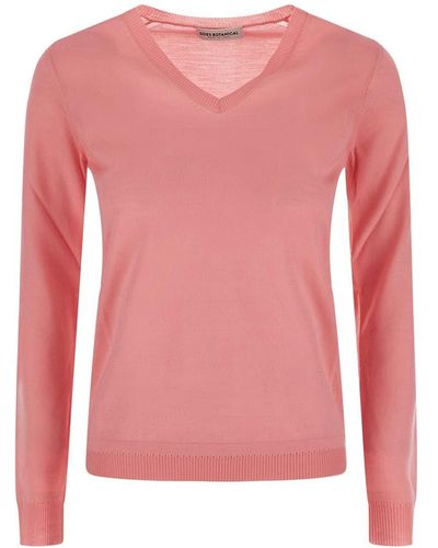 GOES BOTANICAL V-neck Sweater - Pink