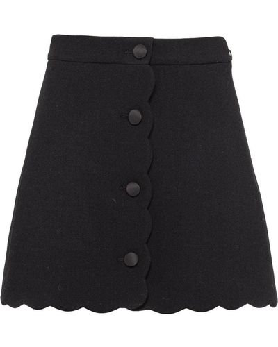 Miu Miu Scallop-edge A-line Skirt - Black