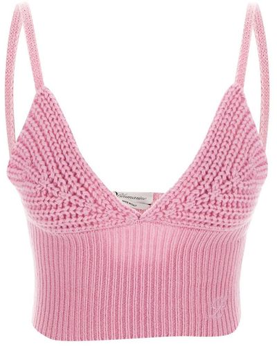 Blumarine Knit Cropped Top - Pink