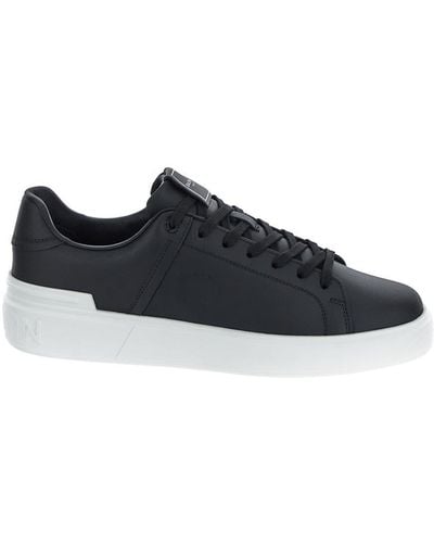Balmain Low Top Lace Up Trainers - Black