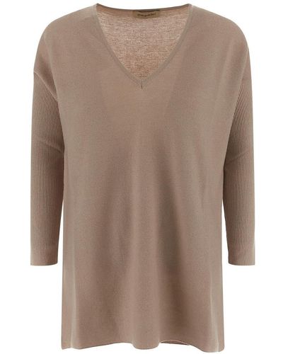 Gentry Portofino Knitted V-neck - Brown