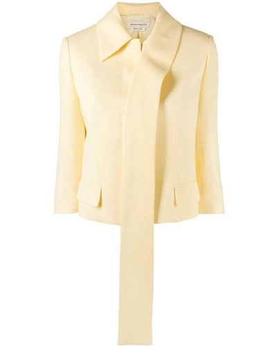 Alexander McQueen Cropped Single-breasted Jacket - Yellow