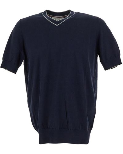 Brunello Cucinelli Cotton Knitwear - Blue