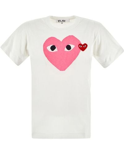 COMME DES GARÇONS PLAY Double Heart T-shirt - White