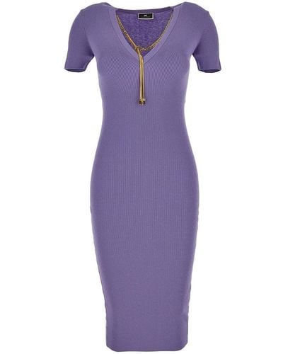 Elisabetta Franchi Tight Dress - Purple