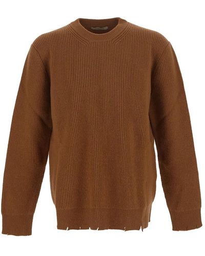 Laneus Ribbed Knit Sweater - Brown