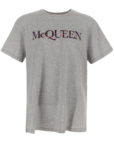 Alexander McQueen Logo T-shirt - Gray