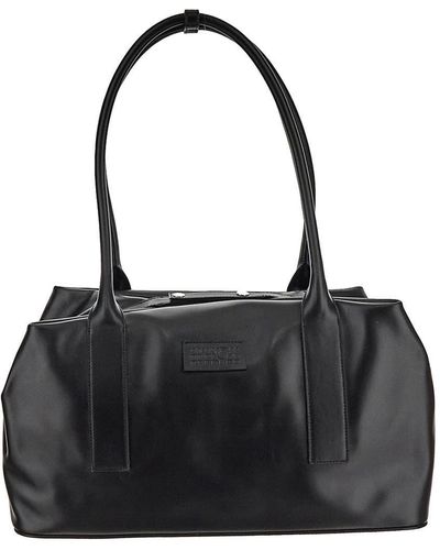 MM6 by Maison Martin Margiela Leather Travel Bag - Black
