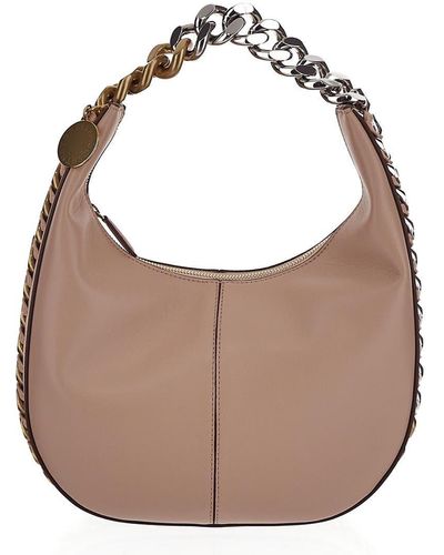Stella McCartney Frayme Small Zipped Shoulder Bag - Brown