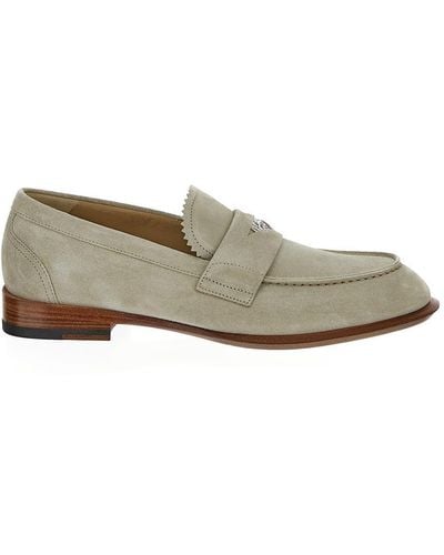 Alexander McQueen Suede Penny Loafers - Natural