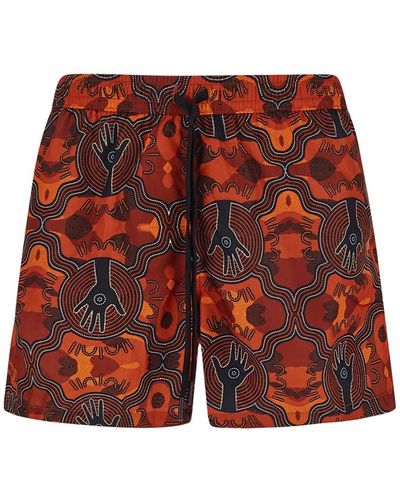 NOS Beachwear Orange Boxer - Red