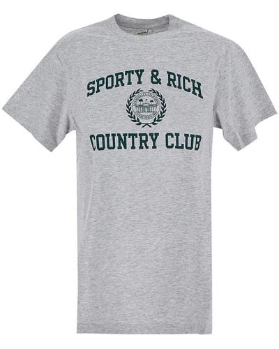 Sporty & Rich Cotton T-shirt - Gray