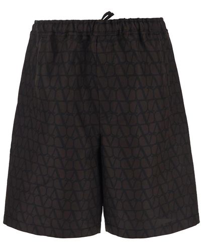 Valentino All-over Toile Iconographe Shorts - Black
