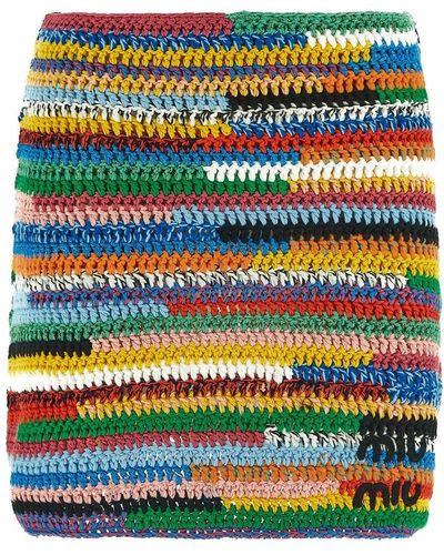 Miu Miu Crochet Mini Skirt - Multicolor