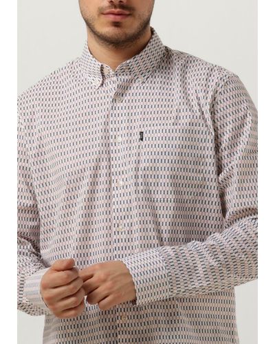 Vanguard Klassisches Oberhemd Long Sleeve Shirt Print On Poplin Stretch Nicht-gerade - Grau