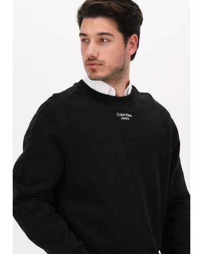 Calvin Klein Sweatshirt Stacked Logo Crew Neck - Weiß