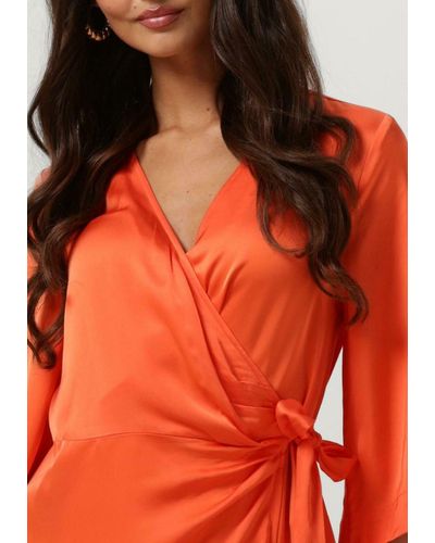 SELECTED Minikleid Slffranziska 3/4 Short Satin Wrap Dress - Orange