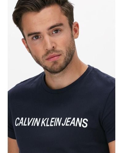 Calvin Klein Logo-T-Shirt Aus Bio-Baumwolle - Blau